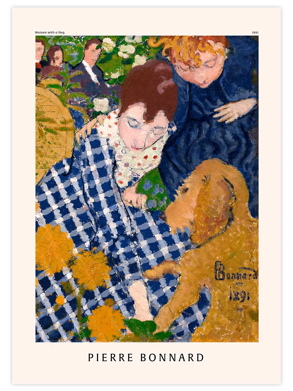 Pierre Bonnard Woman with Dog - Art Print Ünlü Ressamlar Poster