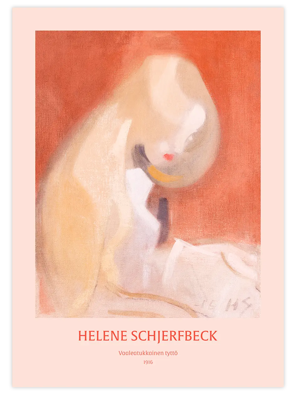 Helene Schjerfbeck Girl with Blonde Hair - Art Print Ünlü Ressamlar Poster