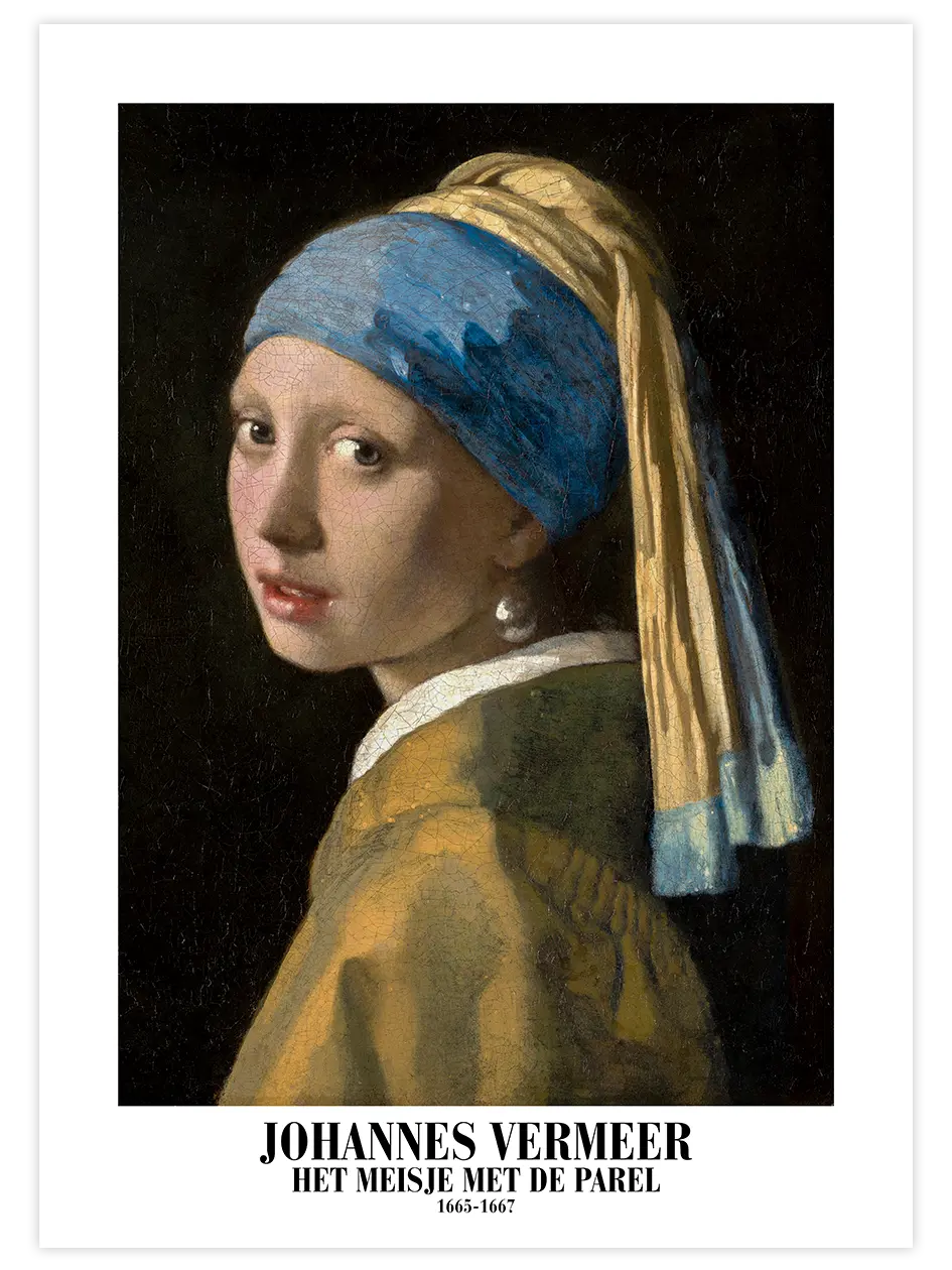 Vermeer İnci Küpeli Kız - Art Print Ünlü Ressamlar Poster