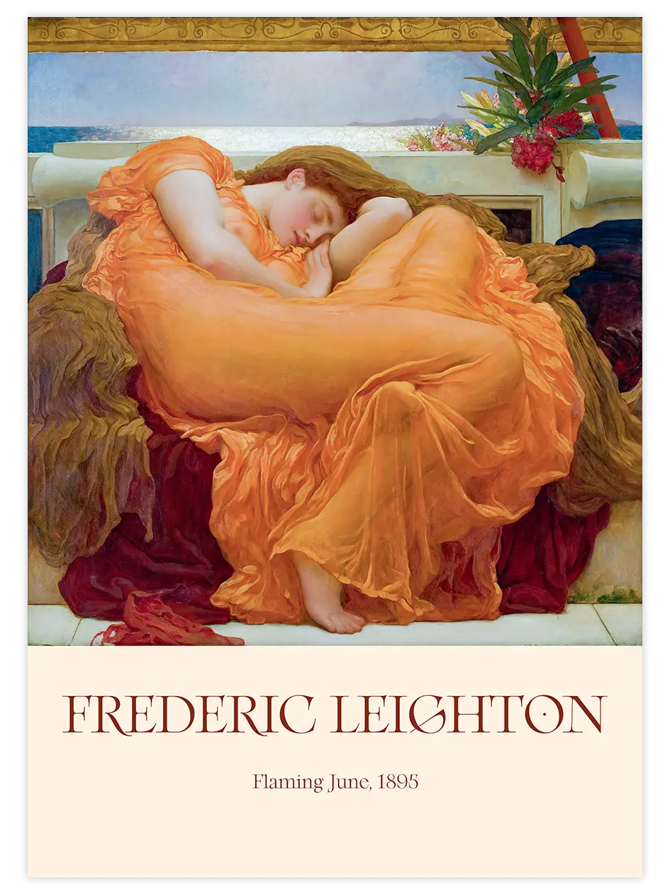 Frederic Leighton Flaming June - Art Print Ünlü Ressamlar Poster