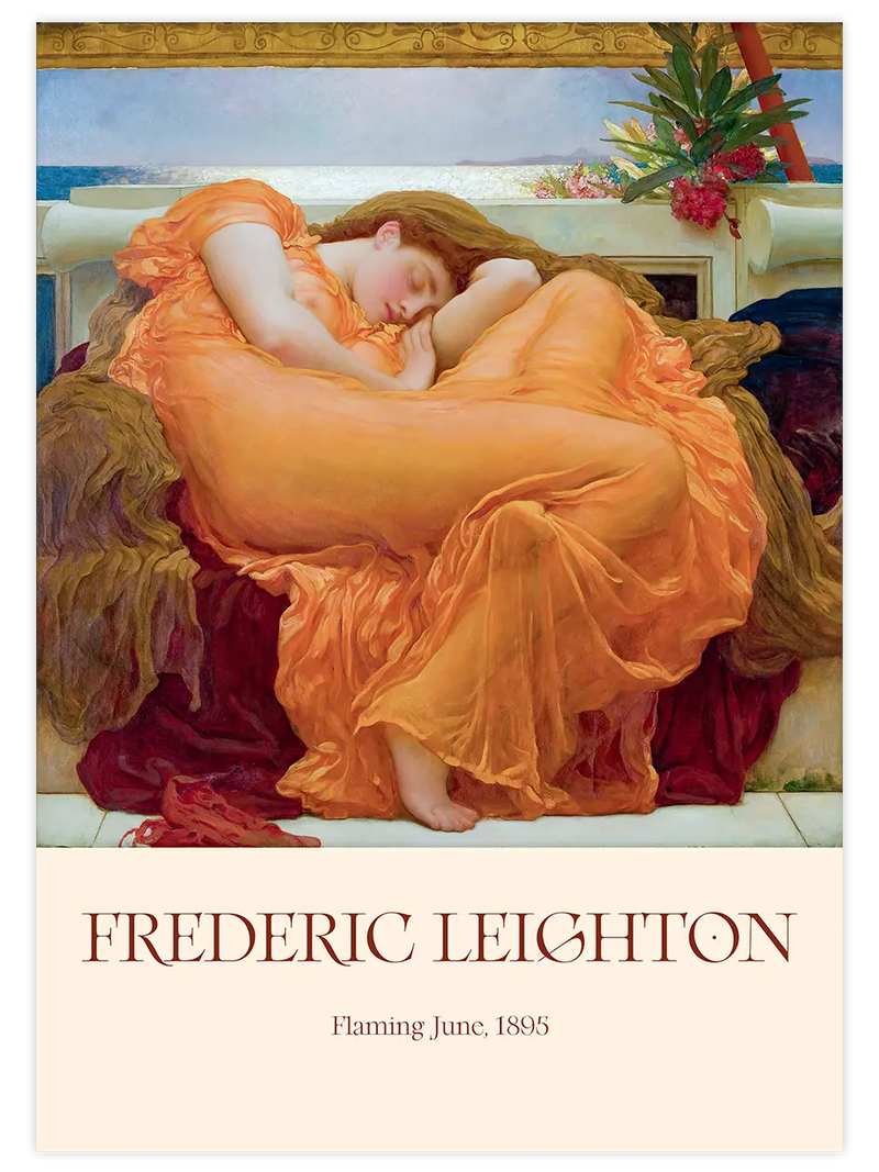 Frederic Leighton Flaming June - Art Print Ünlü Ressamlar Poster