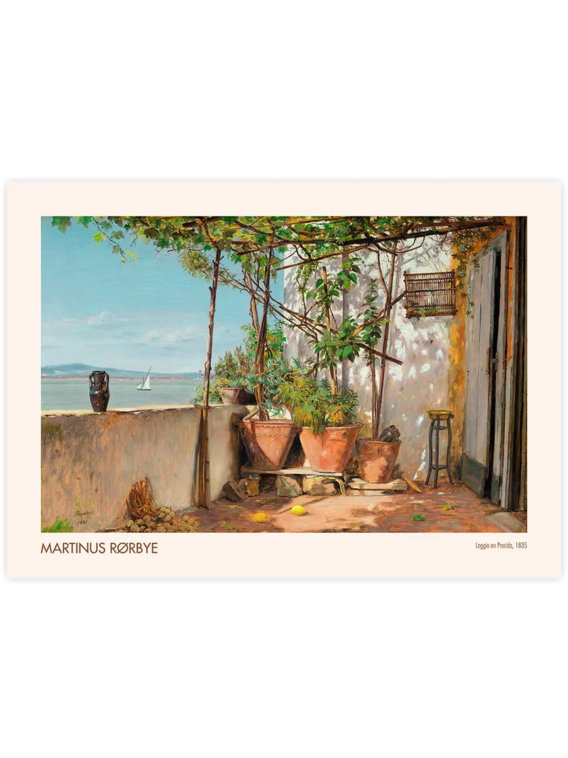 Martinus Rorbye Loggia on Procida - Art Print Ünlü Ressamlar Poster