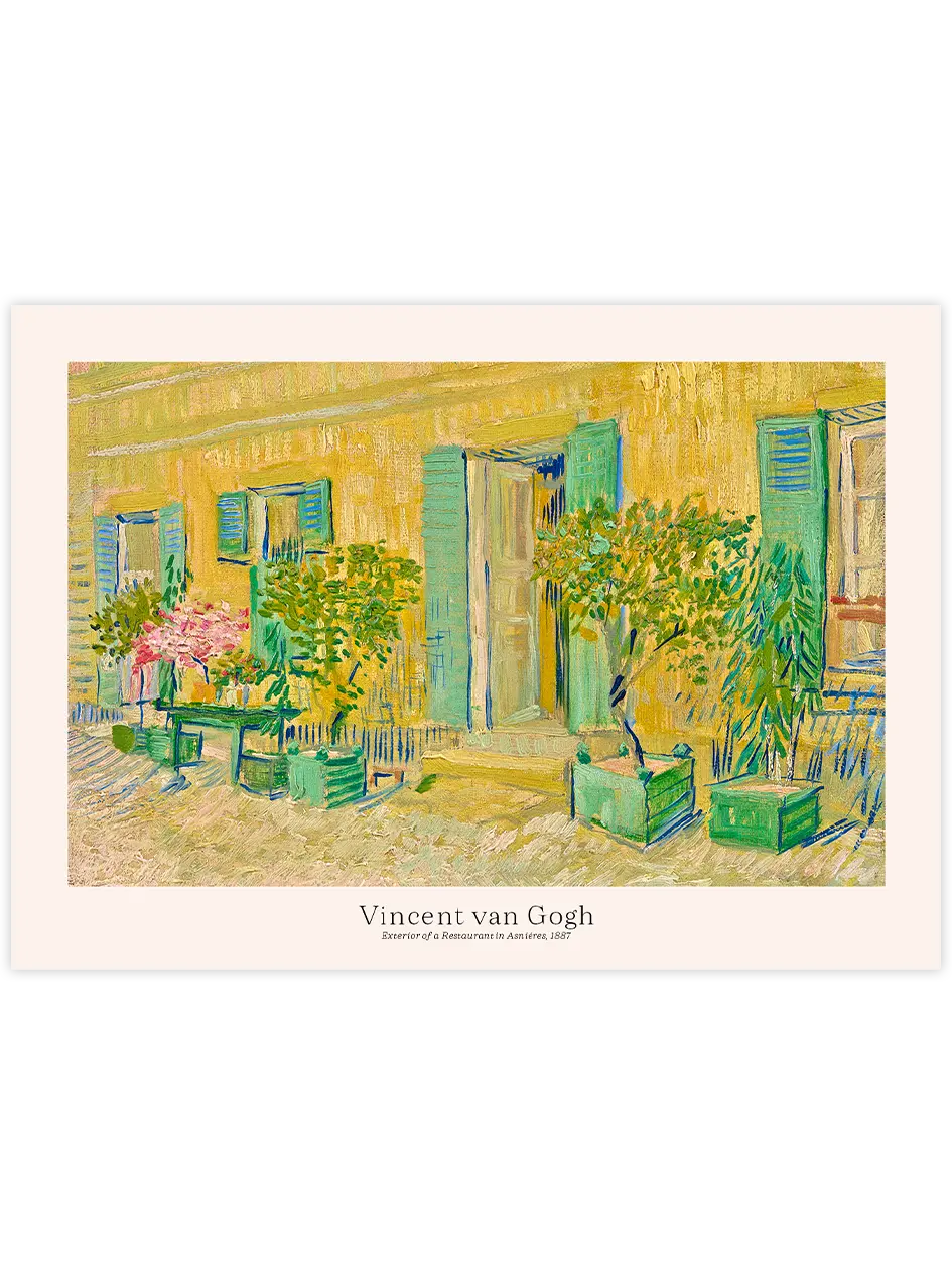 Van Gogh Asnières'teki bir Restoranın Dış Görünümü - Art Print Ünlü Ressamlar Poster