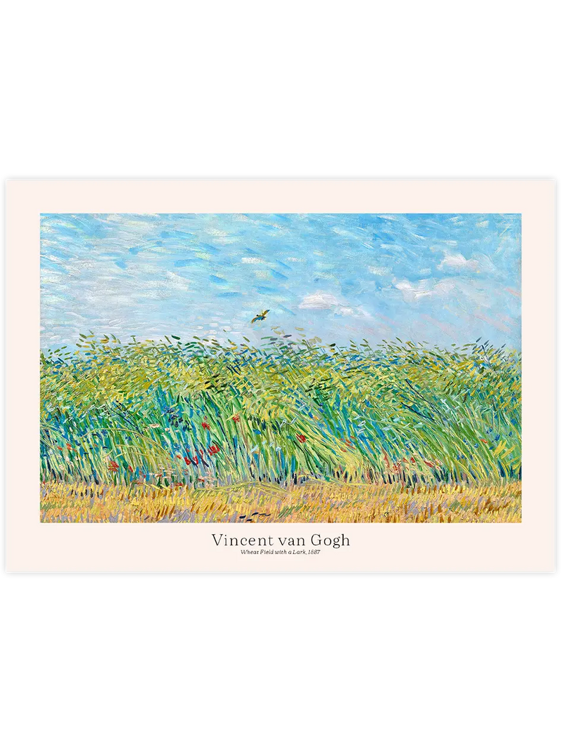 Van Gogh Tarlada Tarla Kuşu - Art Print Ünlü Ressamlar Poster