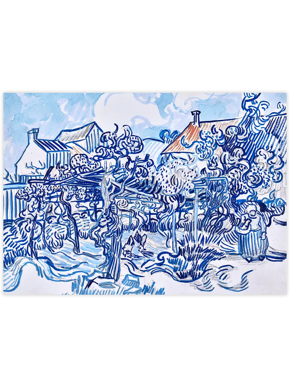Van Gogh Old Vineyard with Peasant Woman - Art Print Ünlü Ressamlar Poster