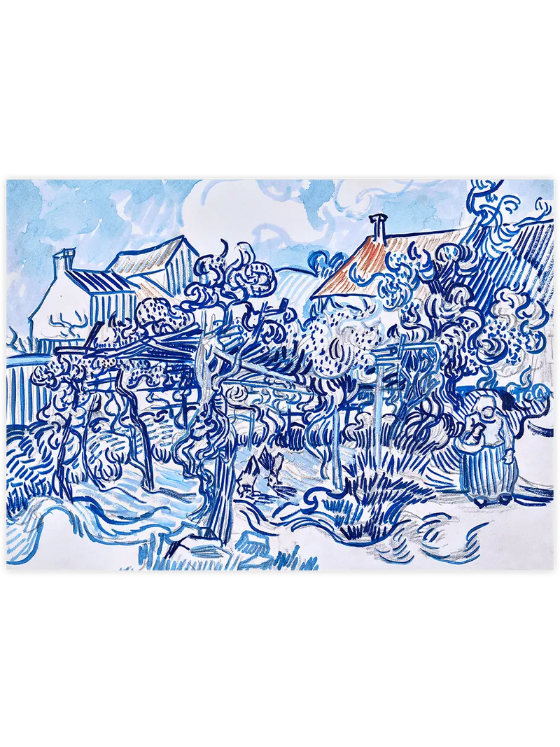 Van Gogh Old Vineyard with Peasant Woman - Art Print Ünlü Ressamlar Poster