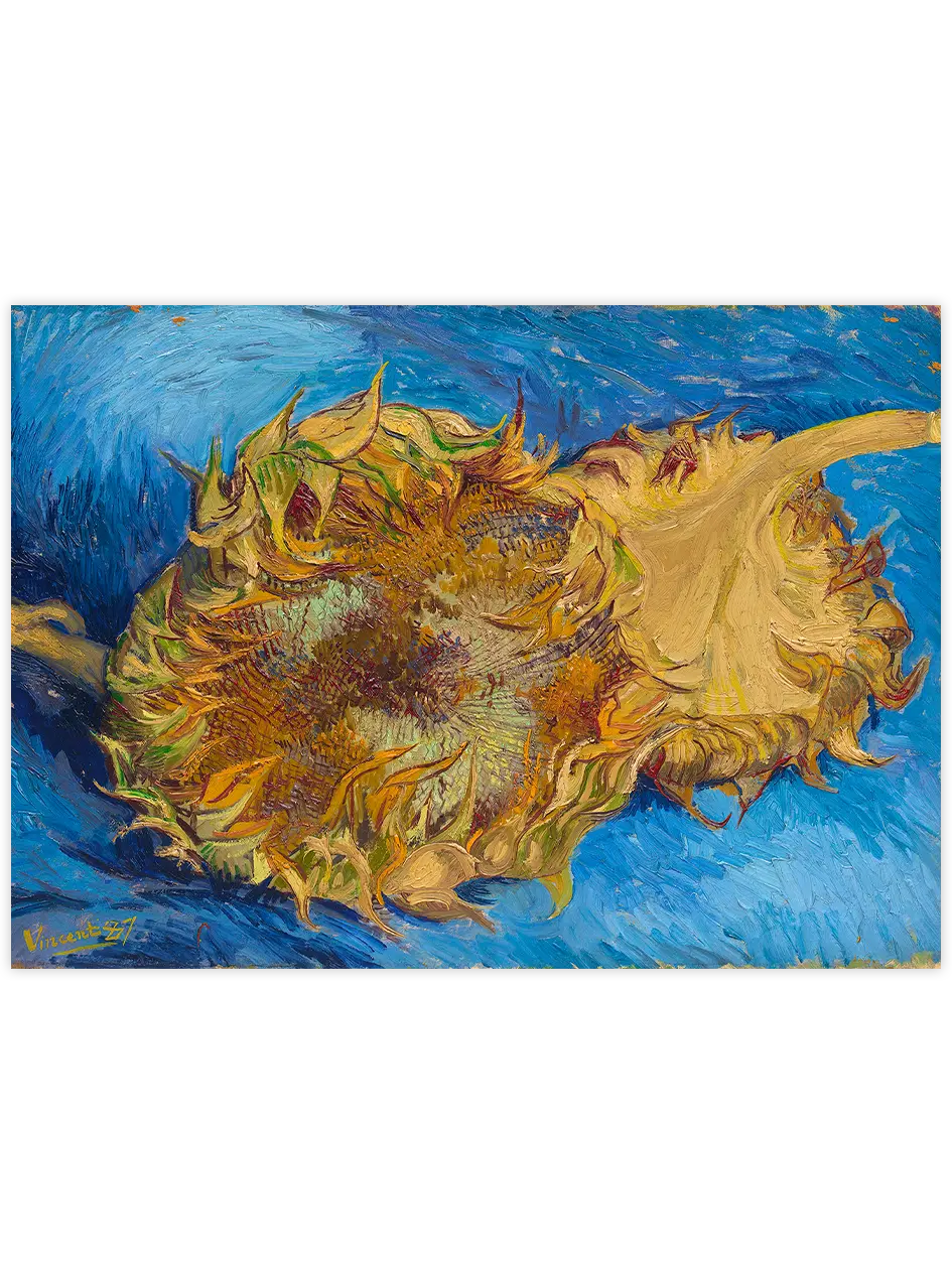 Van Gogh Two Cut Sunflowers - Art Print Ünlü Ressamlar Poster