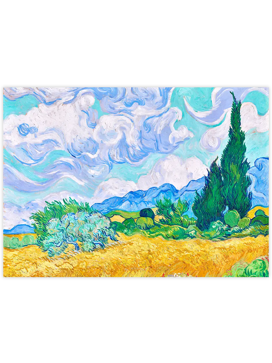 Van Gogh Wheat Field with Cypresses - Art Print