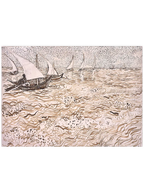 Van Gogh Seascape at Saintes-Maries - Art Print