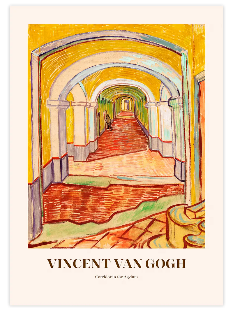 Van Gogh Corridor In The Asylum - Art Print Ünlü Ressamlar Poster