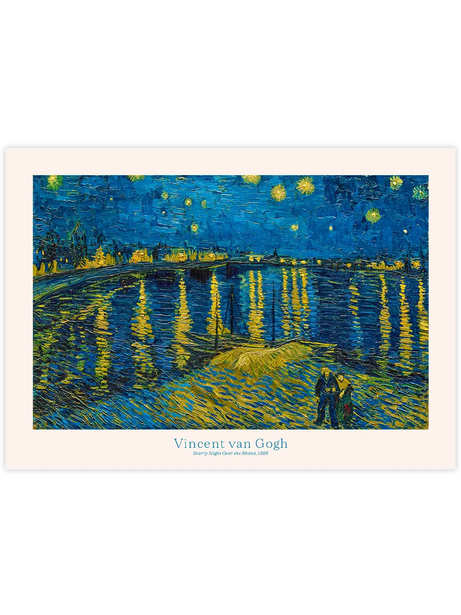 Van Gogh Starry Night Over The Rhone - Art Print Ünlü Ressamlar Poster