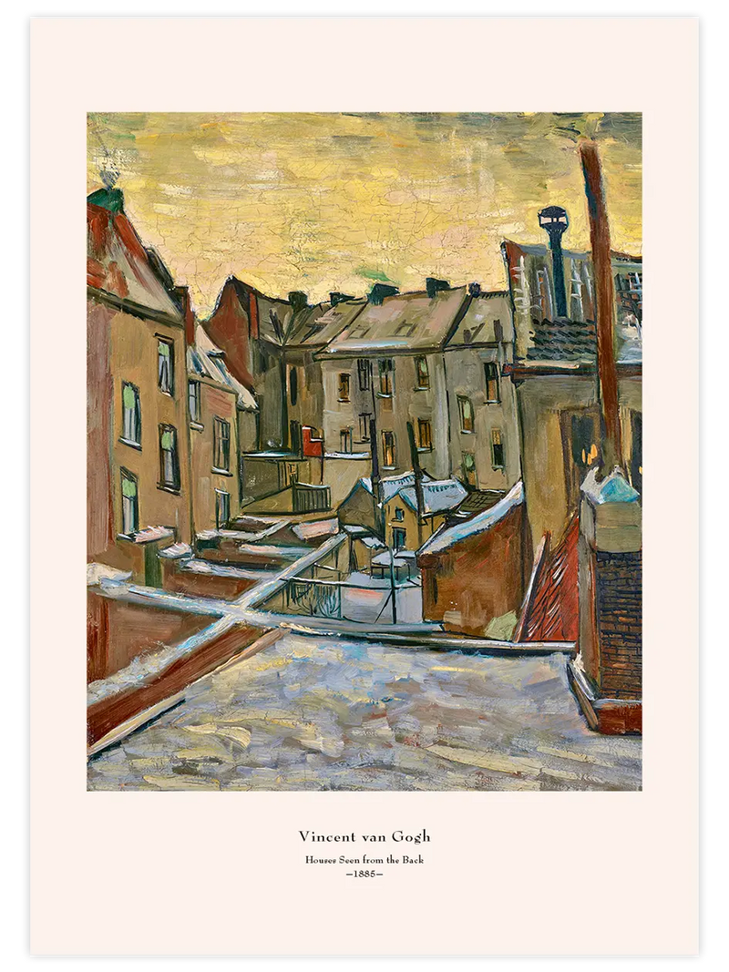 Van Gogh Evlerin Arkadan Görünümü - Art Print Ünlü Ressamlar Poster