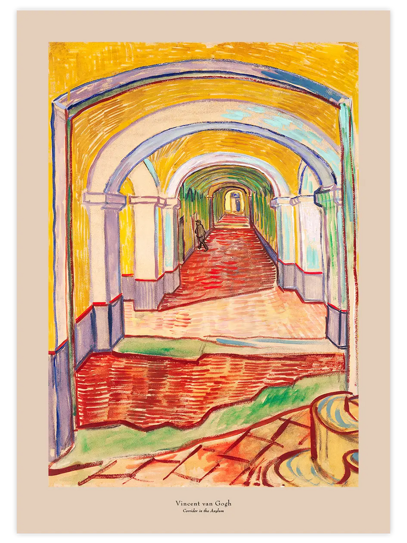 Van Gogh Corridor in the Asylum - Art Print Ünlü Ressamlar Poster