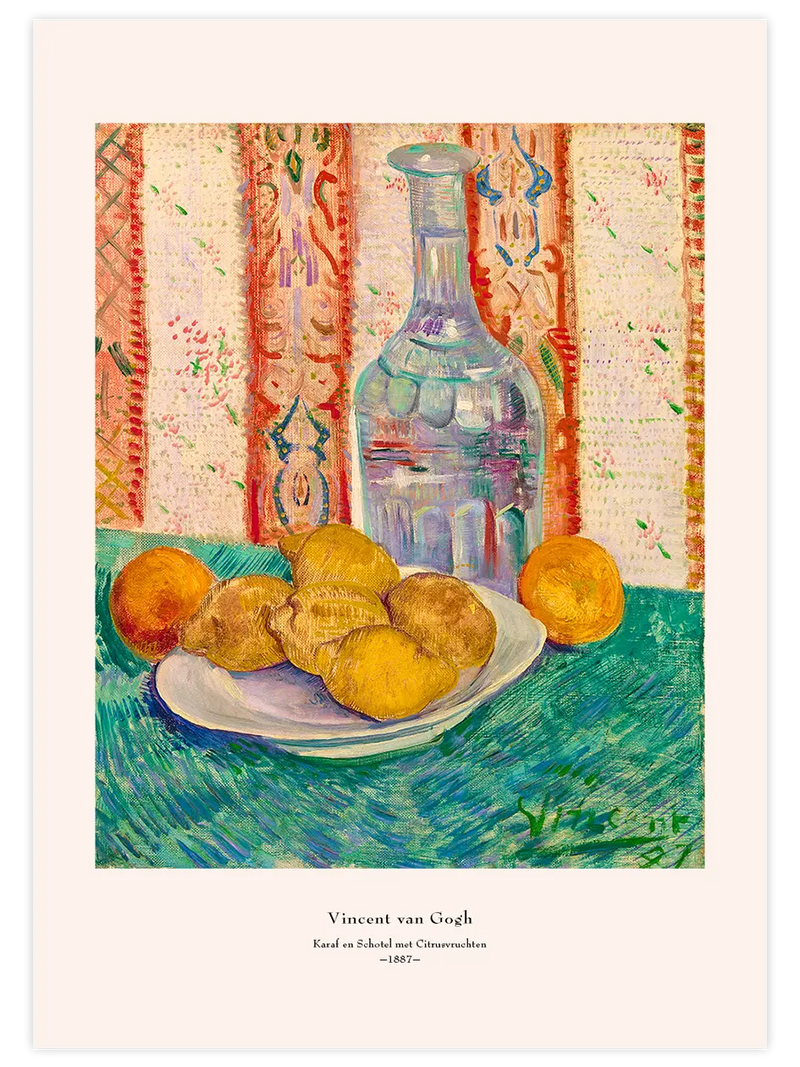 Van Gogh Carafe and Dish with Citrus Fruit - Art Print Ünlü Ressamlar Poster
