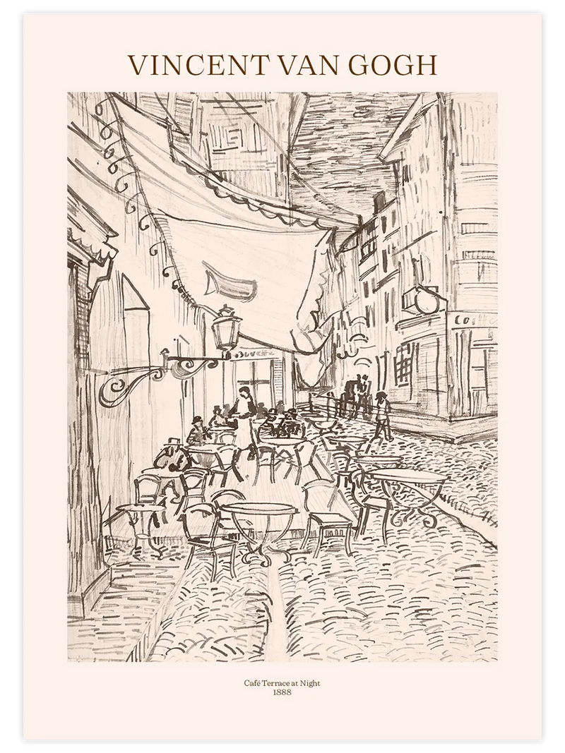 Van Gogh Cafe Terrace at Night - Art Print Ünlü Ressamlar Poster
