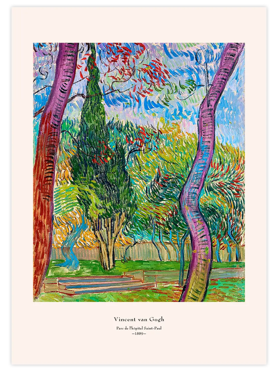 Van Gogh Parc de l'hôpital Saint-Paul - Art Print Ünlü Ressamlar Poster
