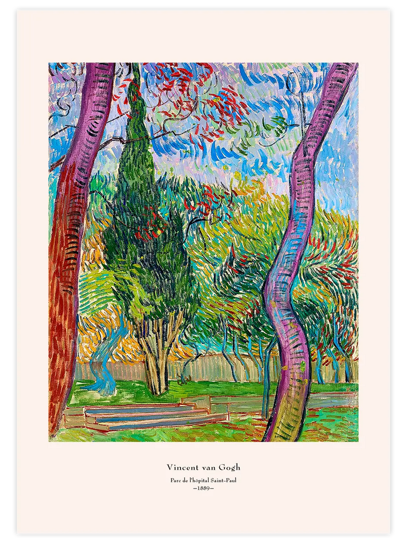 Van Gogh Parc de l'hôpital Saint-Paul - Art Print Ünlü Ressamlar Poster