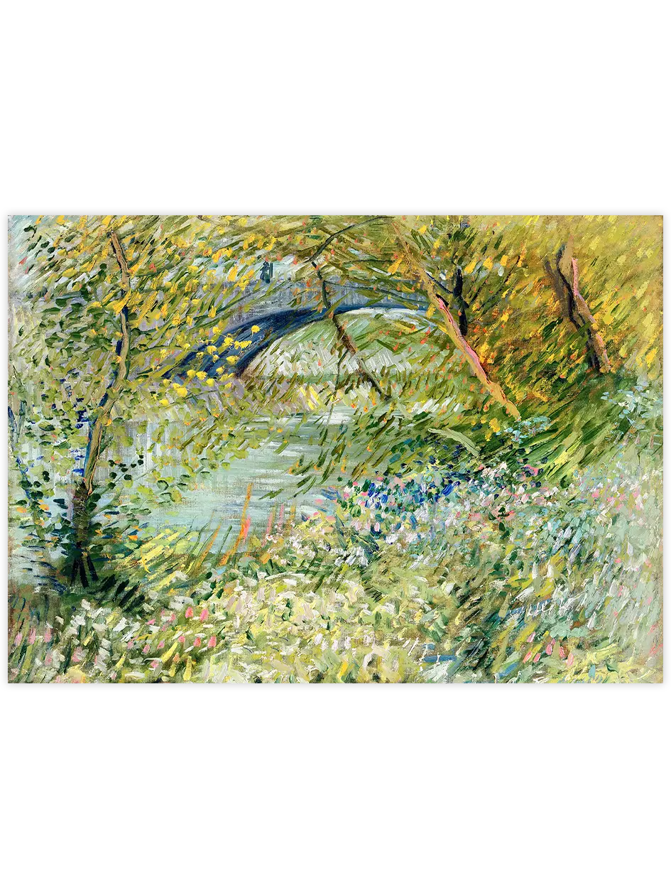 Van Gogh River Bank at Springtime - Art Print Ünlü Ressamlar Poster