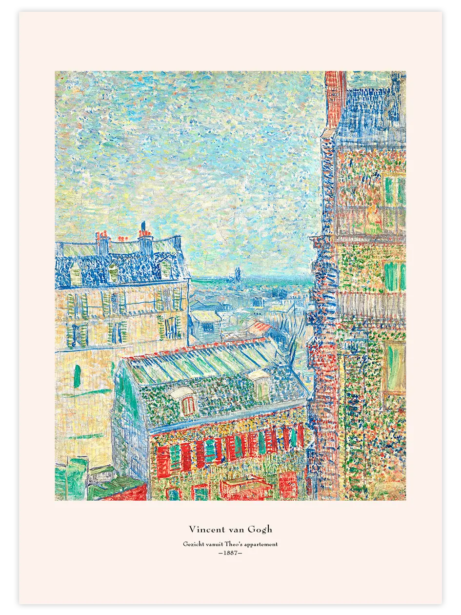 Van Gogh View of Paris from Vincent's Room in the Rue Lepic - Art Print Ünlü Ressamlar Poster