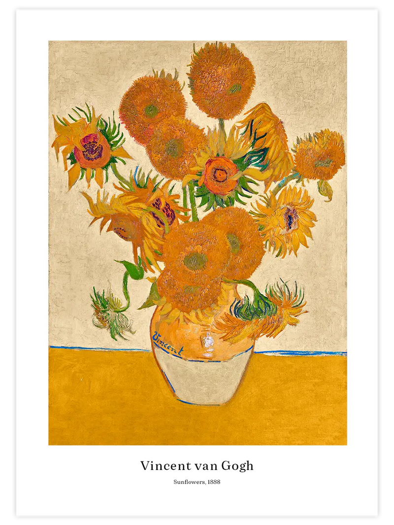 Van Gogh Sunflowers (Ayçiçekleri) N2 - Art Print Ünlü Ressamlar Poster