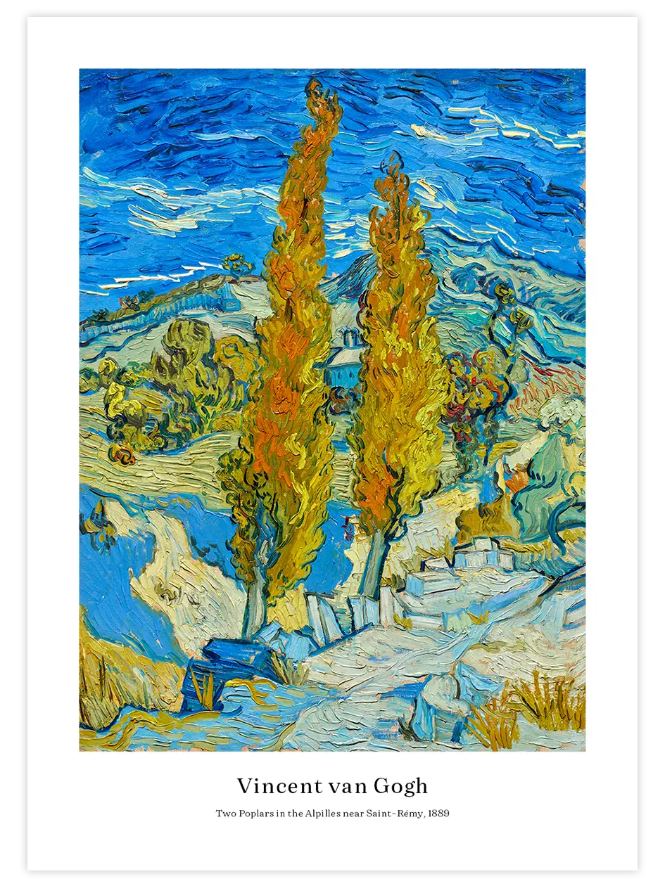 Van Gogh Two Poplars In The Alpilles - Art Print Ünlü Ressamlar Poster