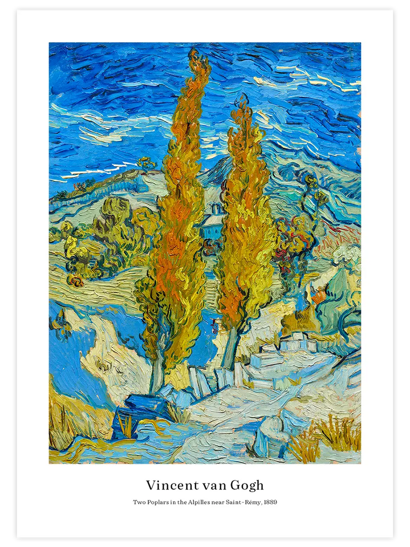 Van Gogh Two Poplars In The Alpilles - Art Print Ünlü Ressamlar Poster