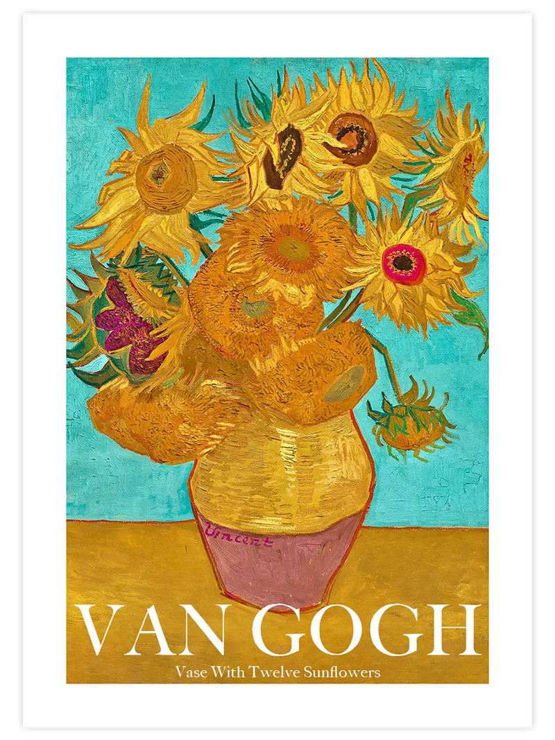 Van Gogh Vase With Twelve Sunflowers - Art Print Ünlü Ressamlar Poster