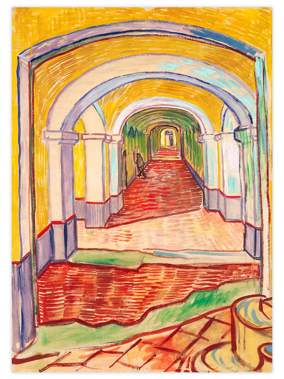 Van Gogh Corridor in the Asylum - Art Print Ünlü Ressamlar Poster