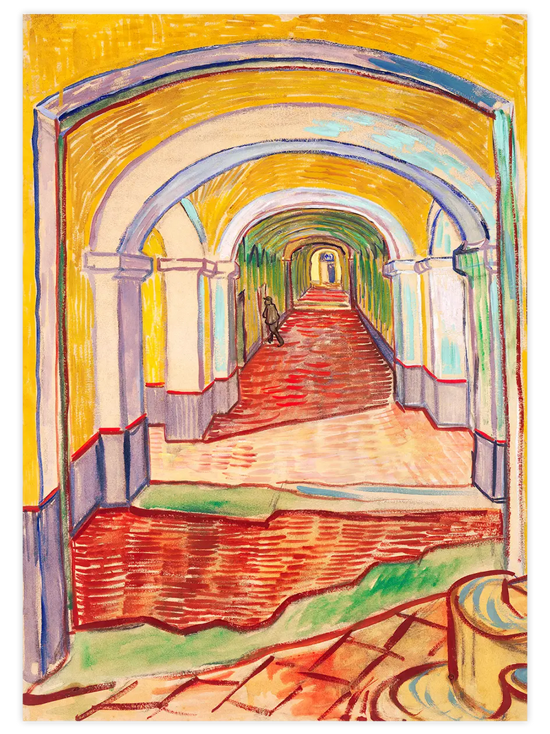 Van Gogh Corridor in the Asylum - Art Print Ünlü Ressamlar Poster