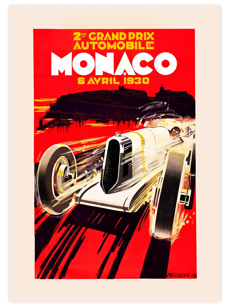 Vintage Grand Prix Monaco 1930 - Art Print Ünlü Ressamlar Poster