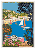 Vintage Cote d’Azur Afiş - Art Print