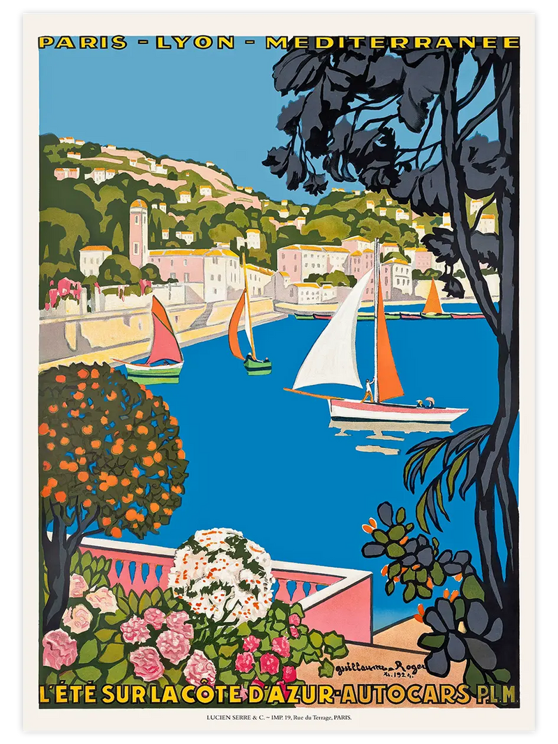 Vintage Cote d’Azur Afiş - Art Print Ünlü Ressamlar Poster
