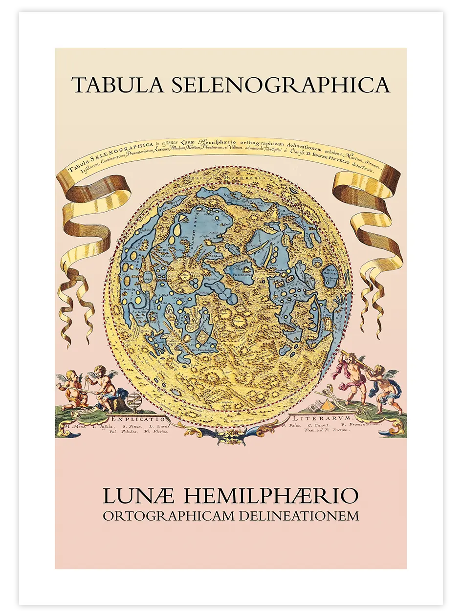 Vintage Ay Haritası - Art Print Ürün ana görseli
