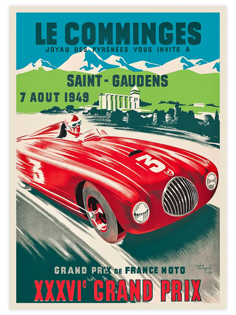 Vintage Grand Prix - Art Print Ünlü Ressamlar Poster
