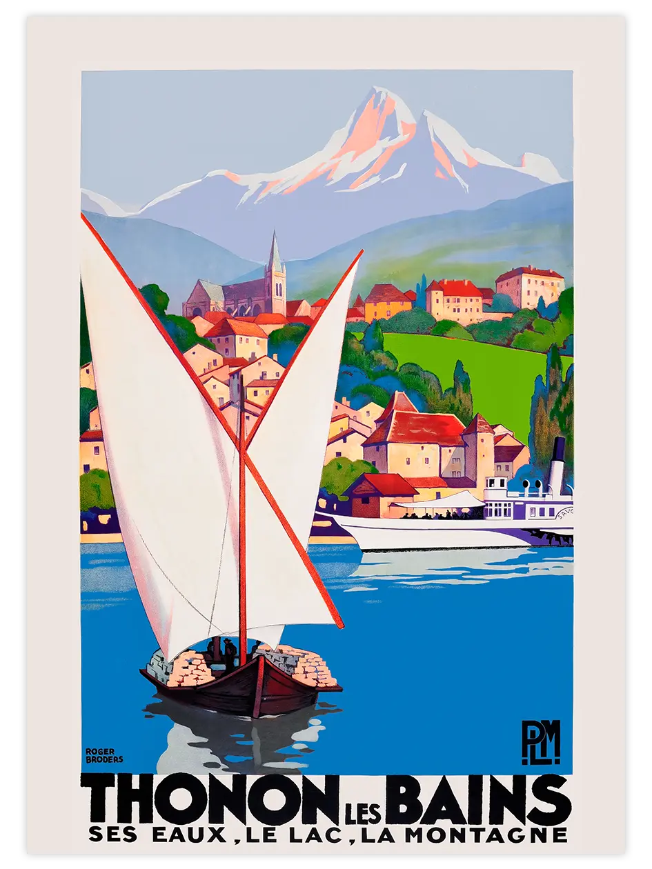 Vintage Thonon les Bains - Art Print Ürün ana görseli