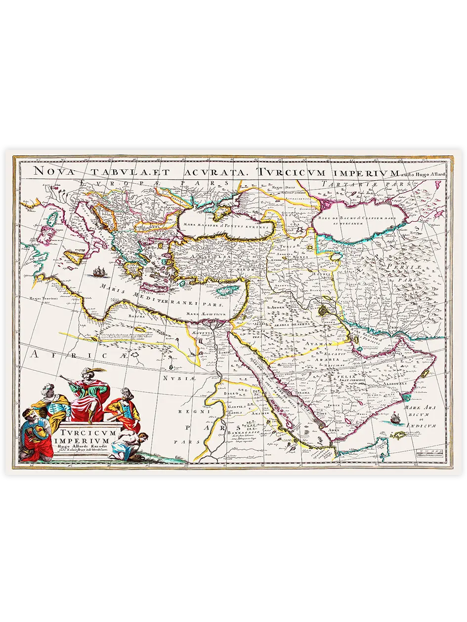 Vintage Osmanlı Devleti Haritası - Art Print