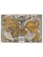 Vintage Dünya Haritası  - Art Print