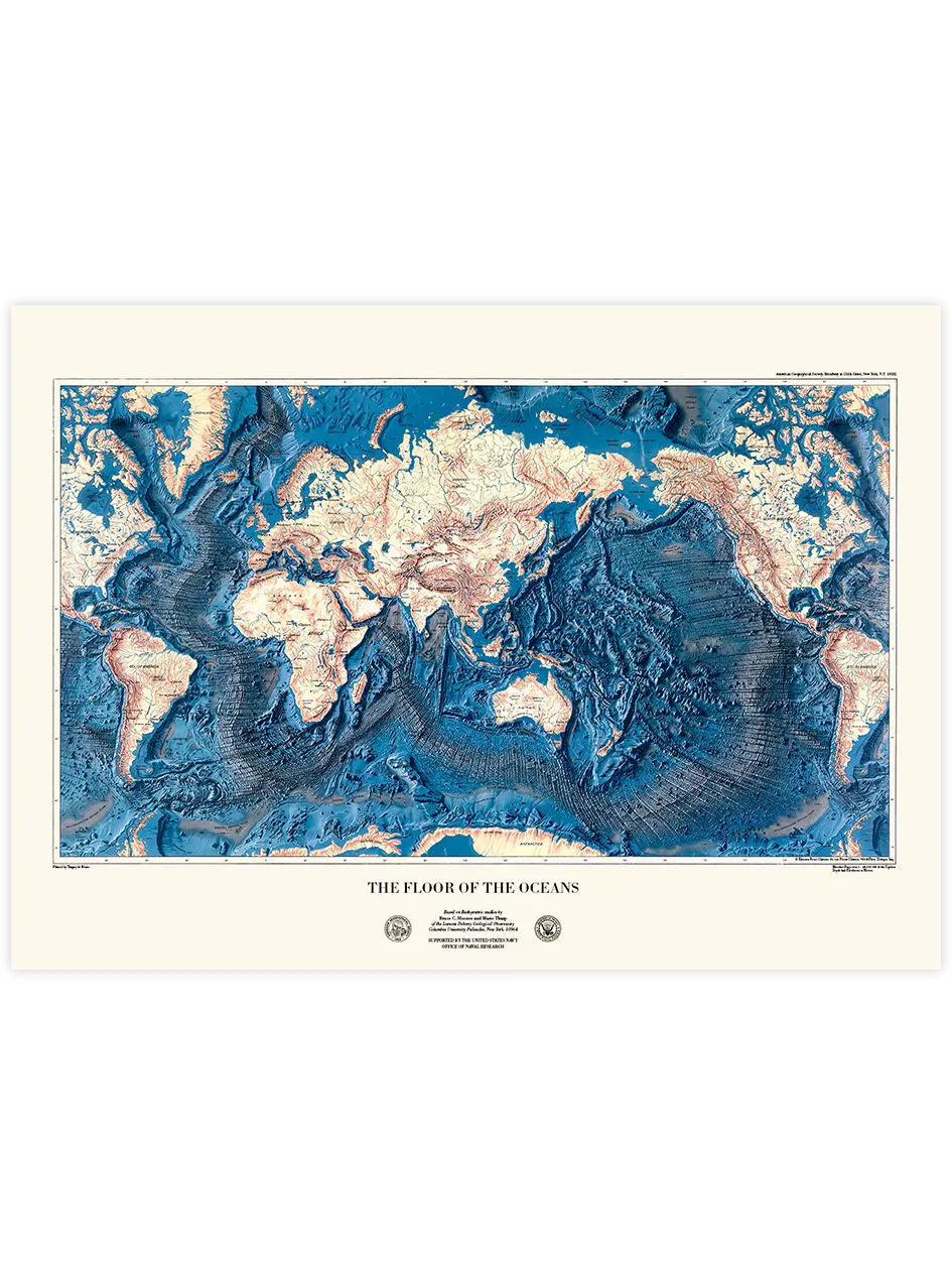 Vintage The Floor of the Oceans - Art Print Ünlü Ressamlar Poster