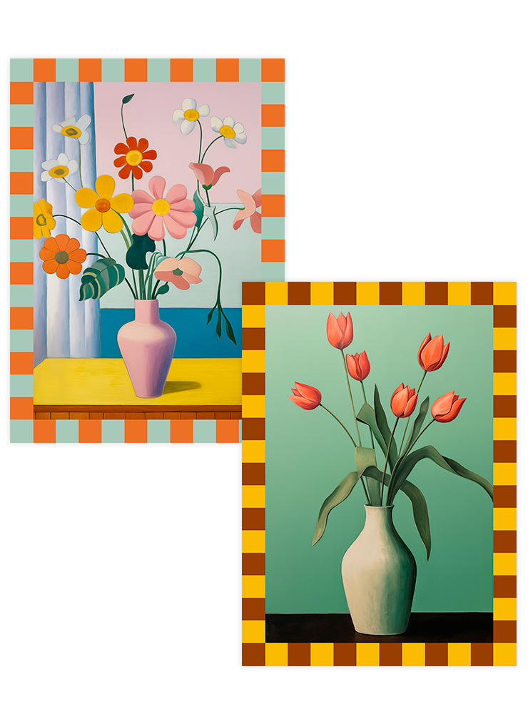 Vintage Çiçek - Poster Seti Duo