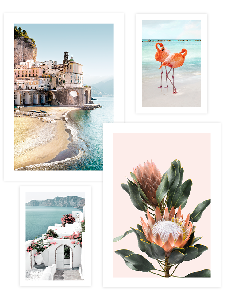 Amalfi & Santorini Poster Seti Fotoğraflar Poster
