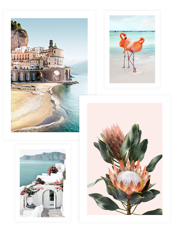 Amalfi & Santorini Poster Seti