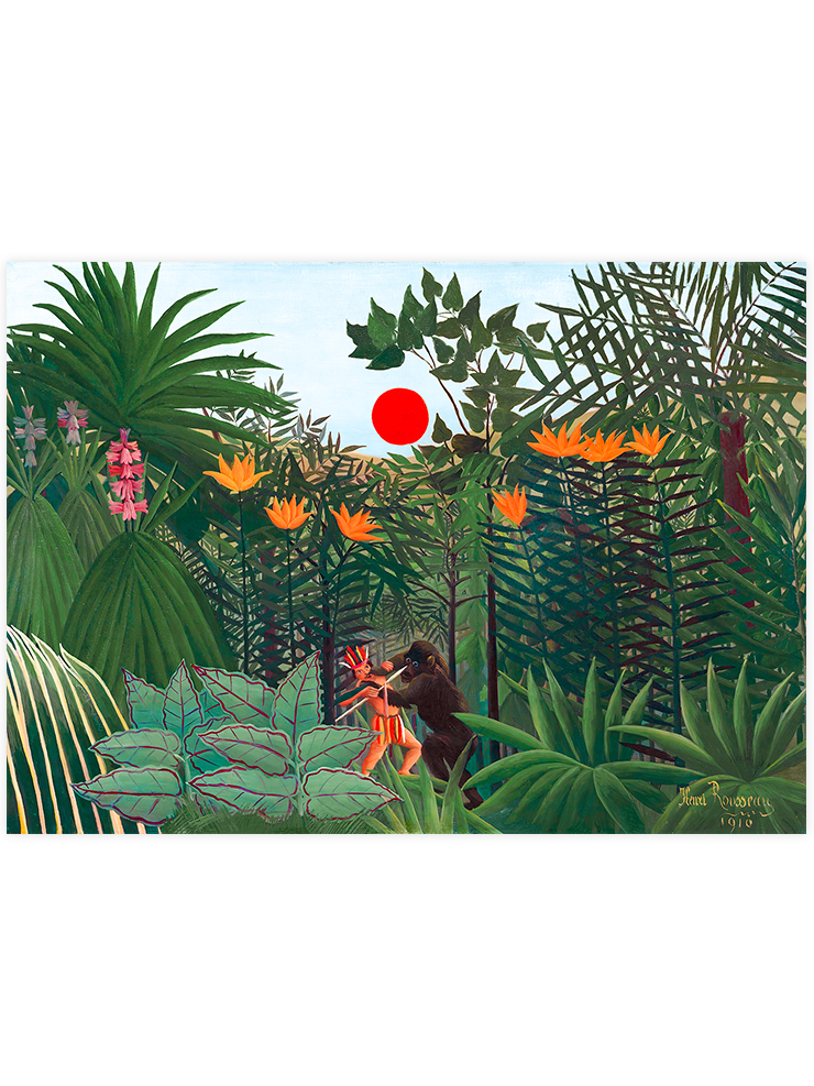 Henri Rousseau Gorille Mücadele Eden Kızılderili - Art Print Ürün ana görseli