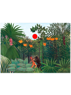 Henri Rousseau Gorille Mücadele Eden Kızılderili - Art Print