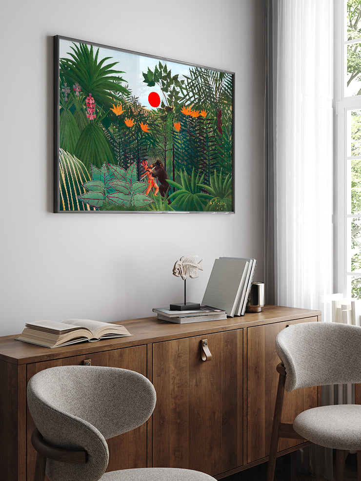 Henri Rousseau Gorille Mücadele Eden Kızılderili - Art Print  Poster
