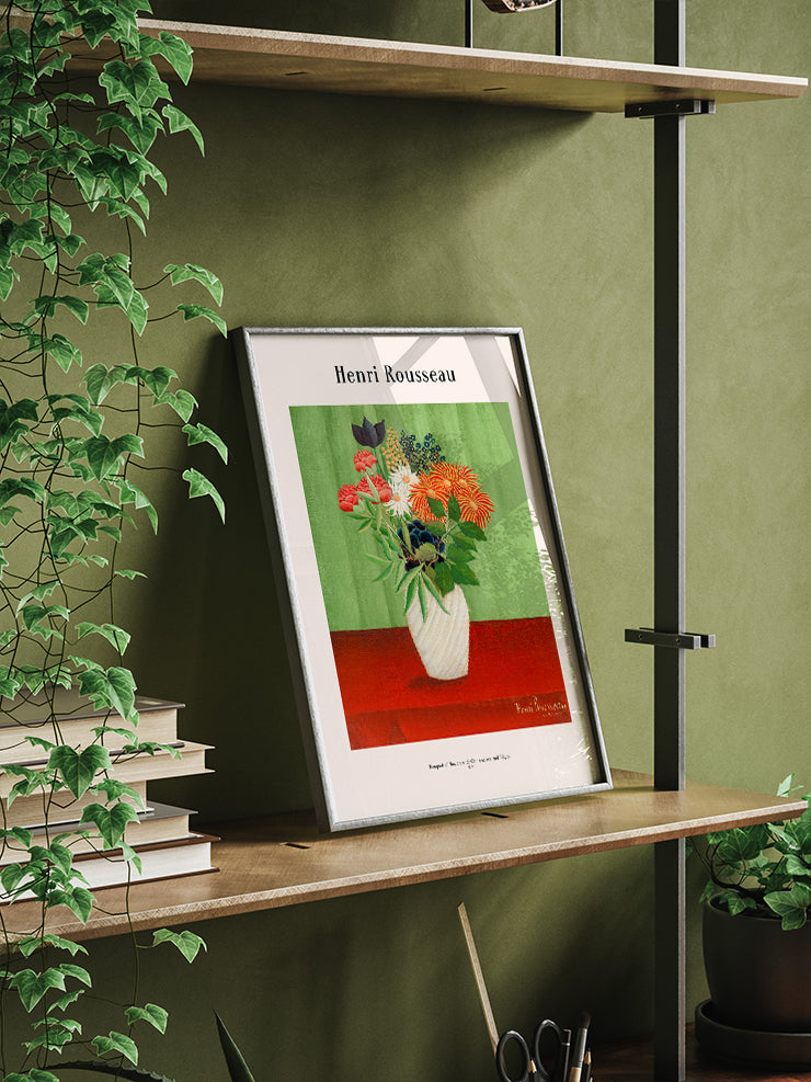 Henri Rousseau Bouquet of Flowers with China Asters and Tokyos - Art Pirnt