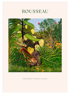 Henri Rousseau Bir Kaplan ve Bir Bufalo Arasındaki Dövüş - Art Print