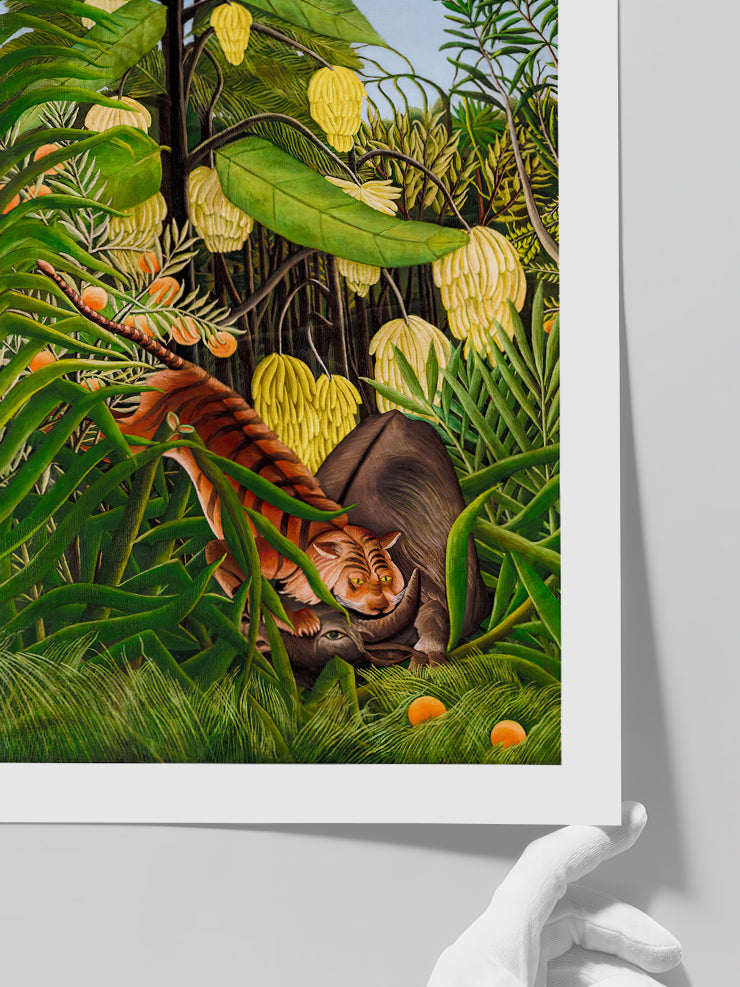 Henri Rousseau Fight between a Tiger and a Buffalo - Art Print  Poster