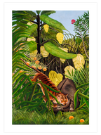 Henri Rousseau Fight between a Tiger and a Buffalo - Art Print