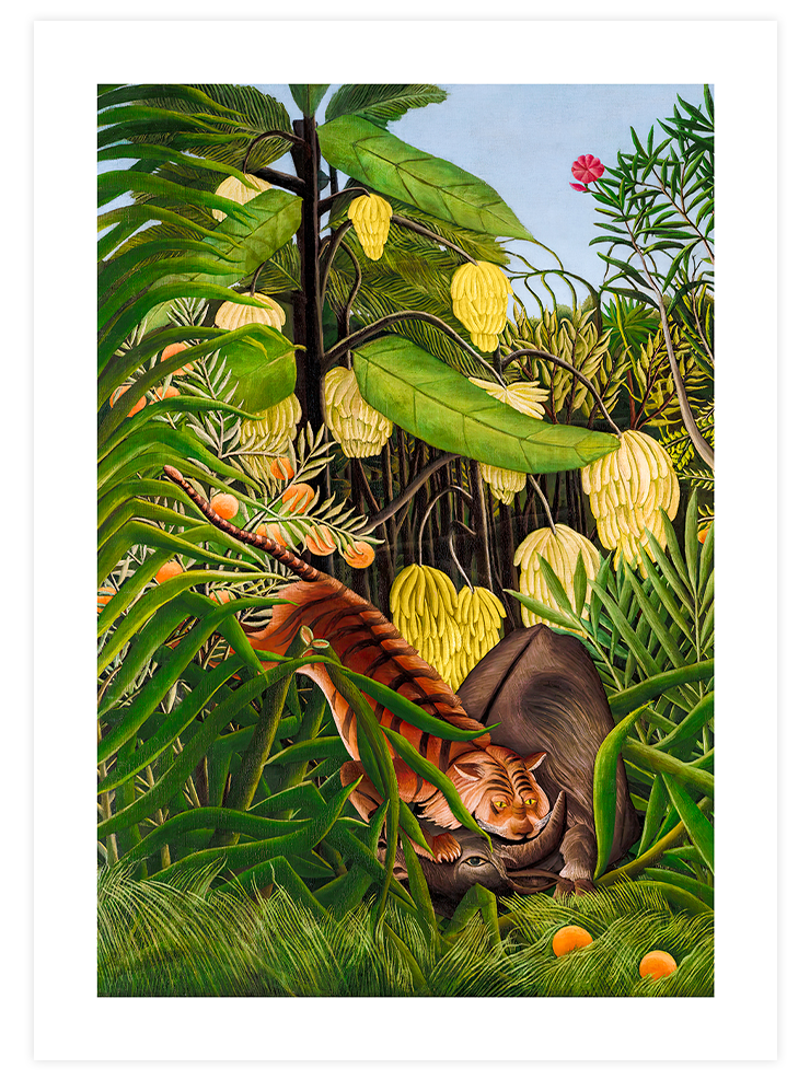 Henri Rousseau Fight between a Tiger and a Buffalo - Art Print