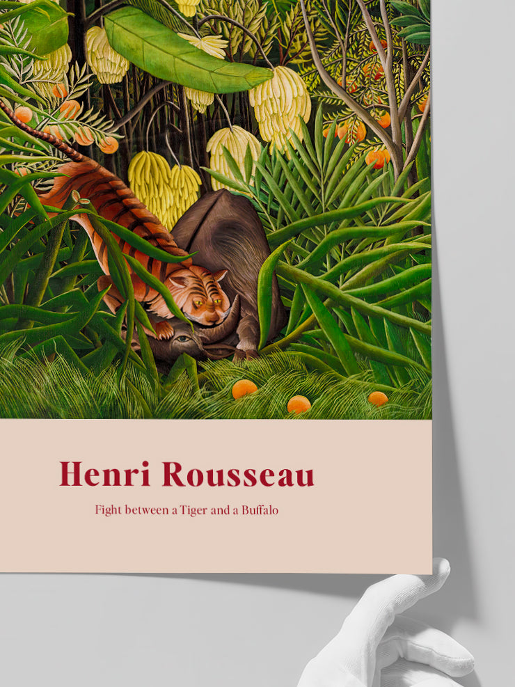 Henri Rousseau Fight between a Tiger and a Buffalo - Art Print  Poster